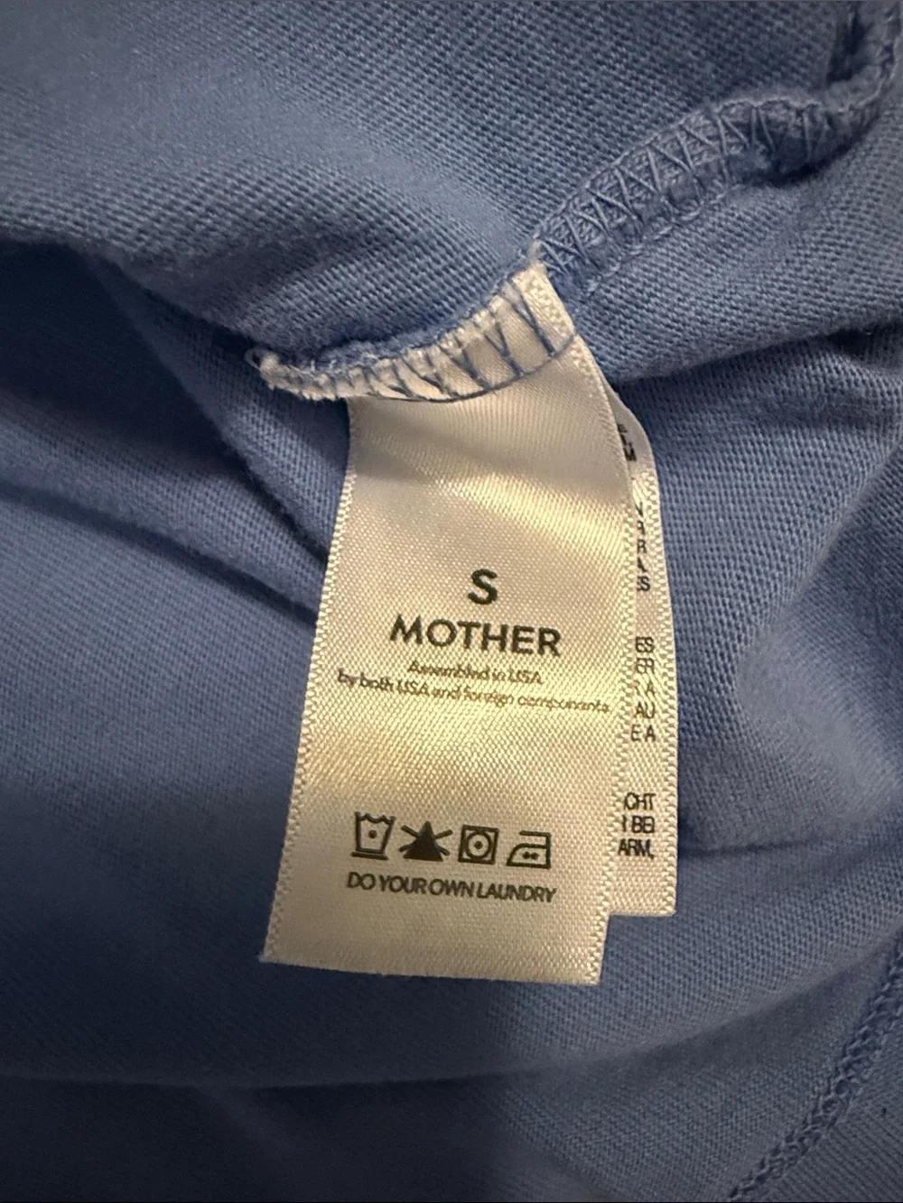 MOTHER  Blue Graphic Tee with UP IN SMOKE Print